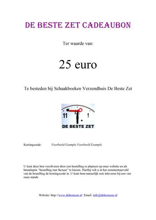 De Beste Zet Cadeaubon, 25 euro